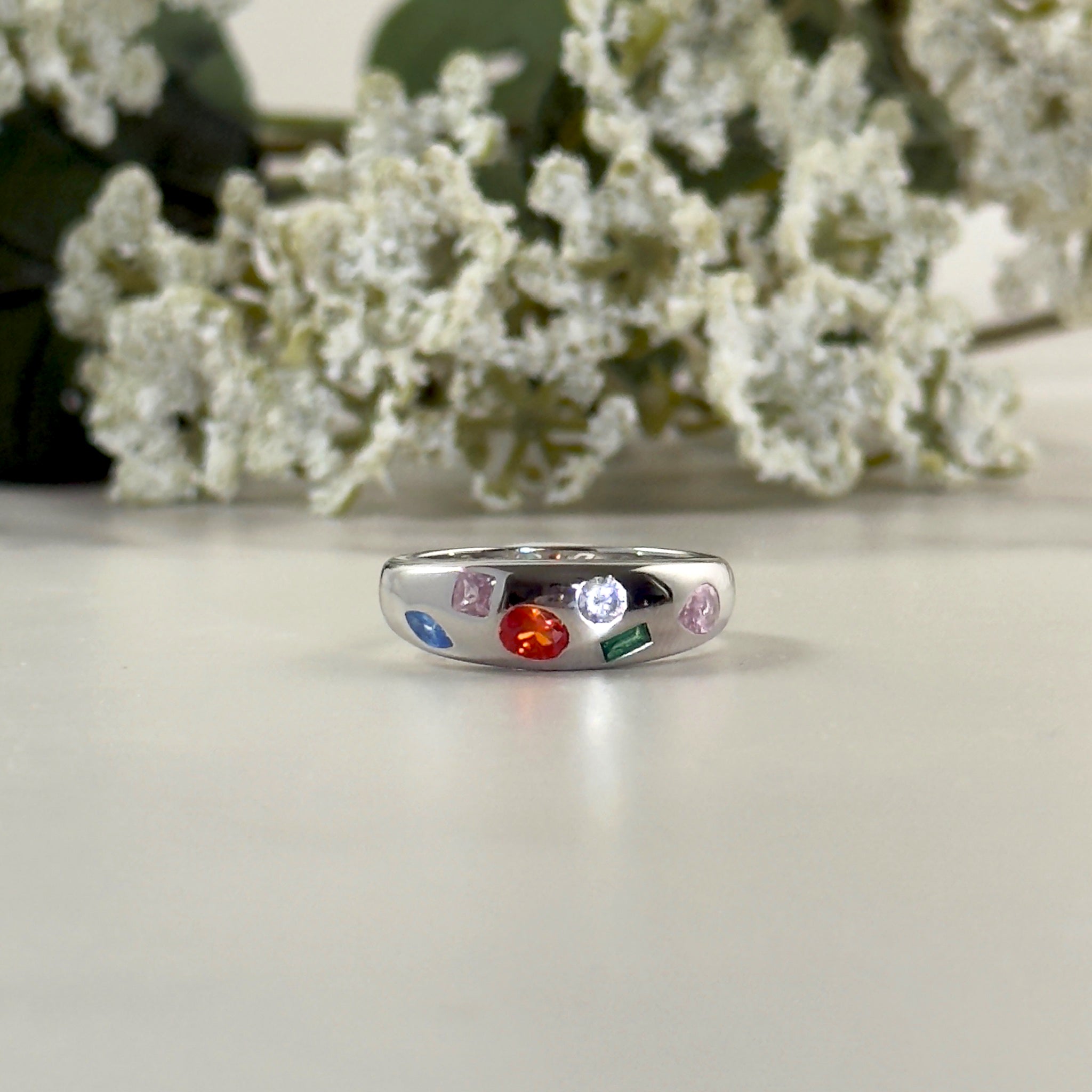 Mixed Gemstone Oversize Dome Ring by Stella Amoré