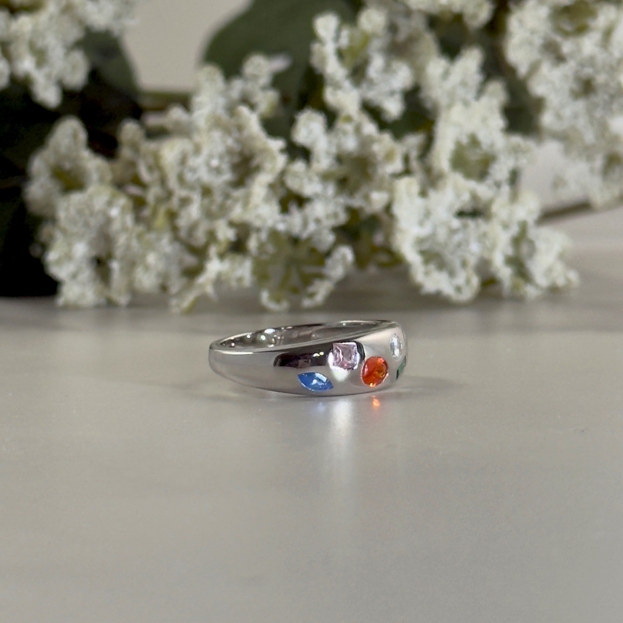 Mixed Gemstone Oversize Dome Ring by Stella Amoré