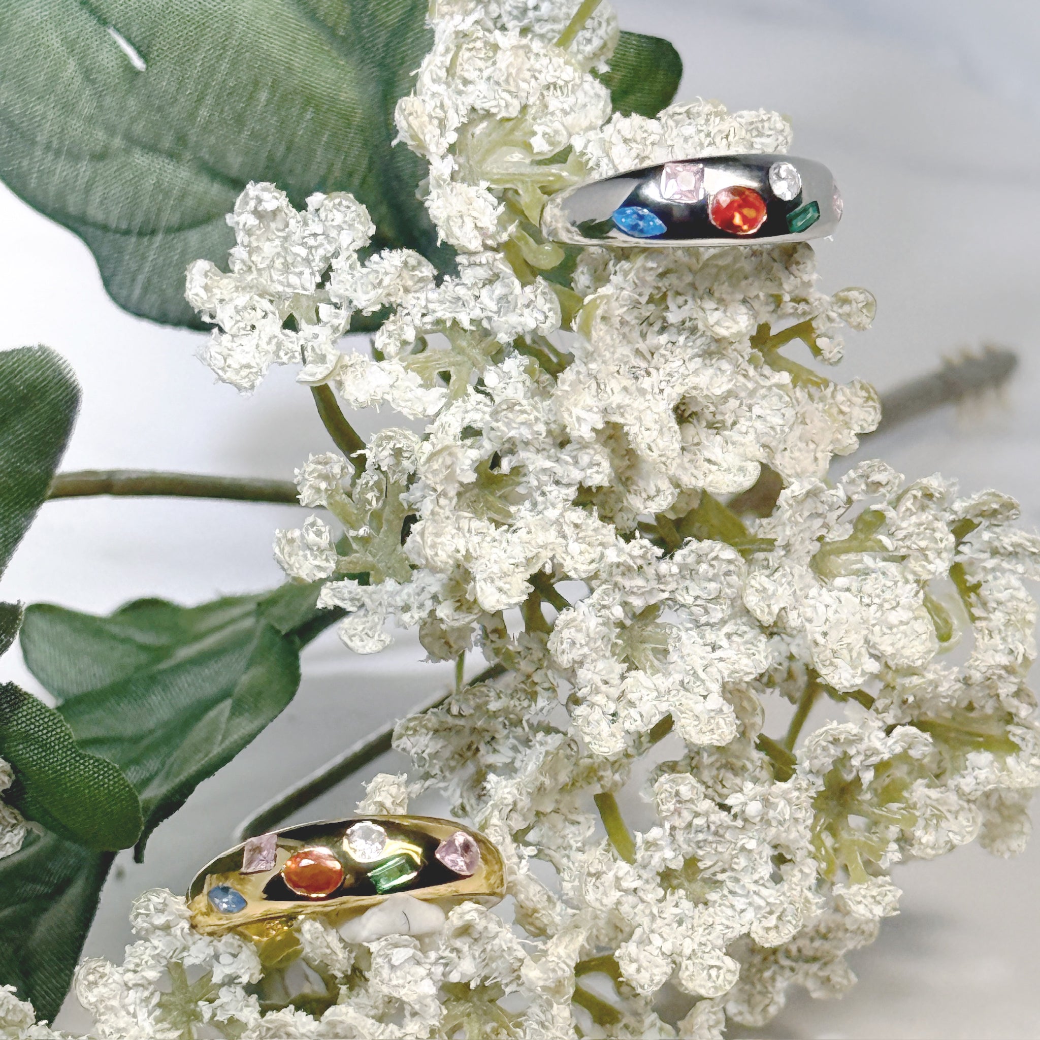 Mixed Gemstone Oversize Dome Ring by Stella Amoré