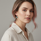 Hummingbird Earrings Sterling Silver | Flying Bird Earrings with Emerald Accent | Nature Jewelry Gift