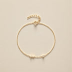 Sideways Cross Bracelet • 14K Gold Vermeil, CZ Diamond • Christian Gift