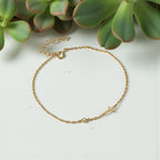 Sideways Cross Bracelet • 14K Gold Vermeil, CZ Diamond • Christian Gift