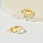 Diamond Cross Huggie Hoop Earrings • Gold or Silver • Small Hypoallergenic Hoops • Tiny CZ Earrings for Women