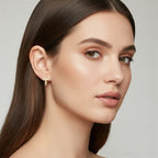 Diamond Cross Huggie Hoop Earrings • Gold or Silver • Small Hypoallergenic Hoops • Tiny CZ Earrings for Women