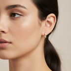 Criss Cross CZ Huggie Hoop Earrings | Sterling Silver or 18K Gold | Dainty Everyday Hoops