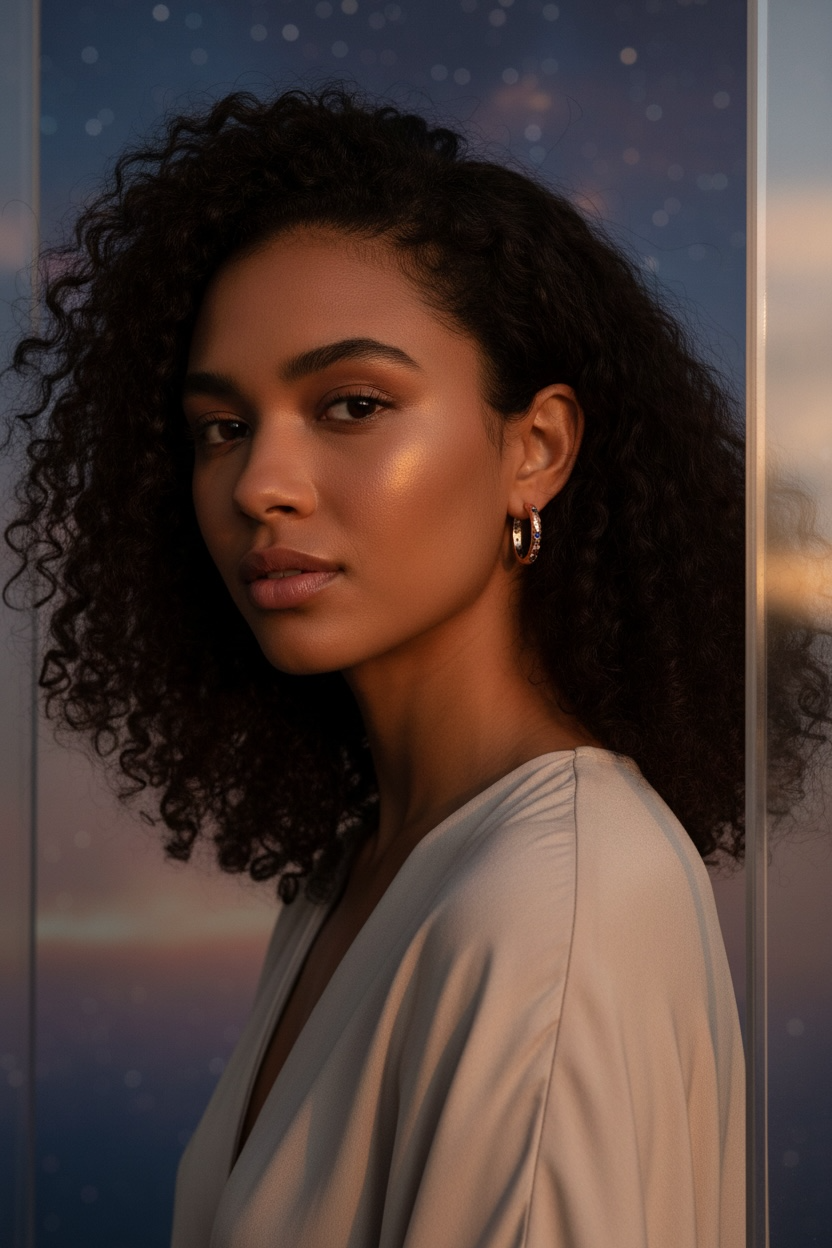 Rose Gold Blue Star Huggie Hoop Earrings | Celestial Starburst Hoops | Dainty Minimalistic Star Jewelry