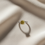 Citrine Solitaire Ring – Yellow Gemstone Promise Ring in Sterling Silver, November Birthstone, Cocktail Ring, Minimalist Handmade Jewelry