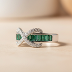 Emerald Baguette Cut Eternity Ring with Infinity Sign by Stella Amoré