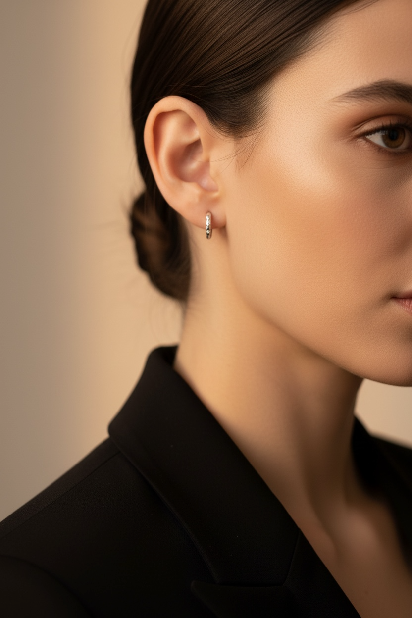 Tiny Star Huggies | Gold Star Huggie Hoop Earrings with CZ | Dainty Celestial Everyday Hoops