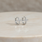 Diamond Cross Huggie Hoop Earrings • Gold or Silver • Small Hypoallergenic Hoops • Tiny CZ Earrings for Women