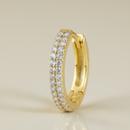 Pavé Huggie Hoop Earrings | Small Gold & Silver Hoops in Sterling Silver | CZ Diamond Huggies | Tiny Minimalist Everyday Hoops