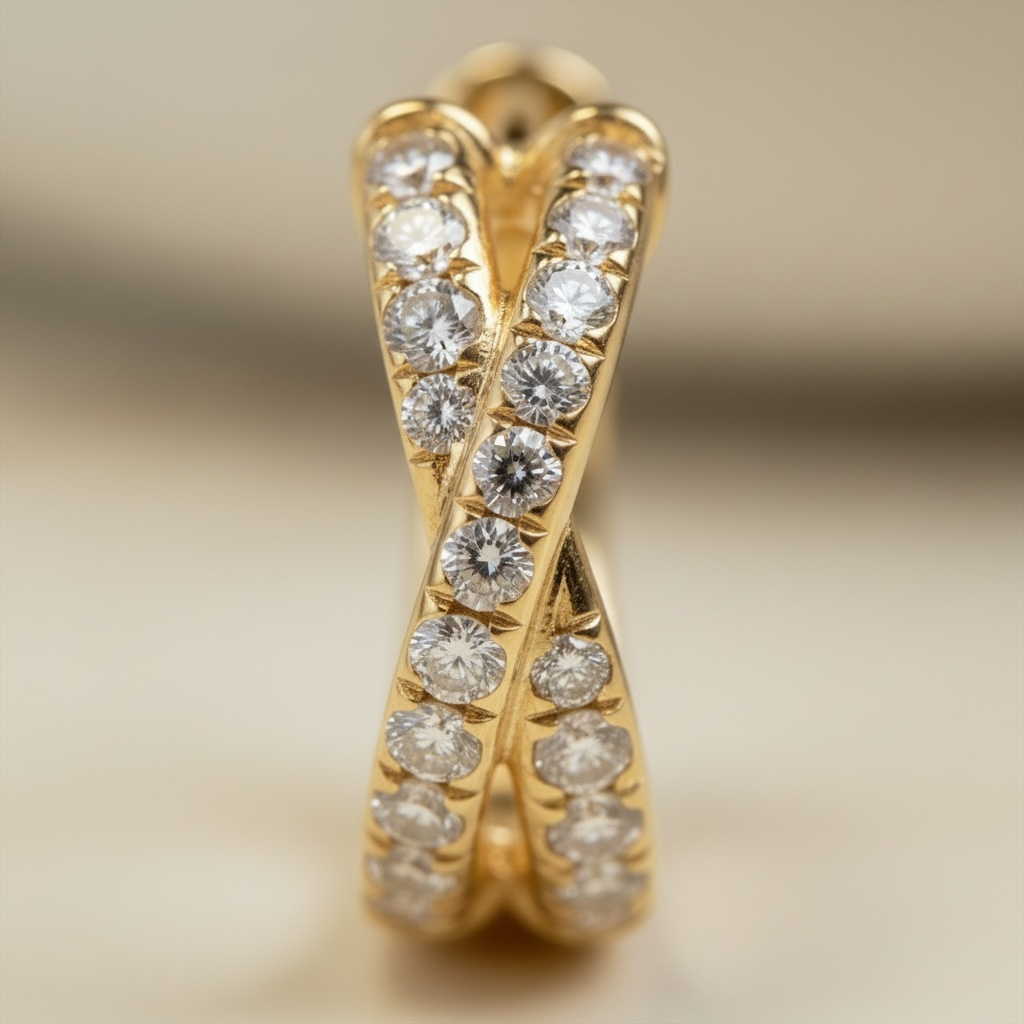 Criss Cross CZ Huggie Hoop Earrings | Sterling Silver or 18K Gold | Dainty Everyday Hoops