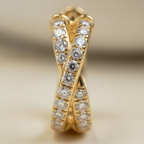 Criss Cross CZ Huggie Hoop Earrings | Sterling Silver or 18K Gold | Dainty Everyday Hoops