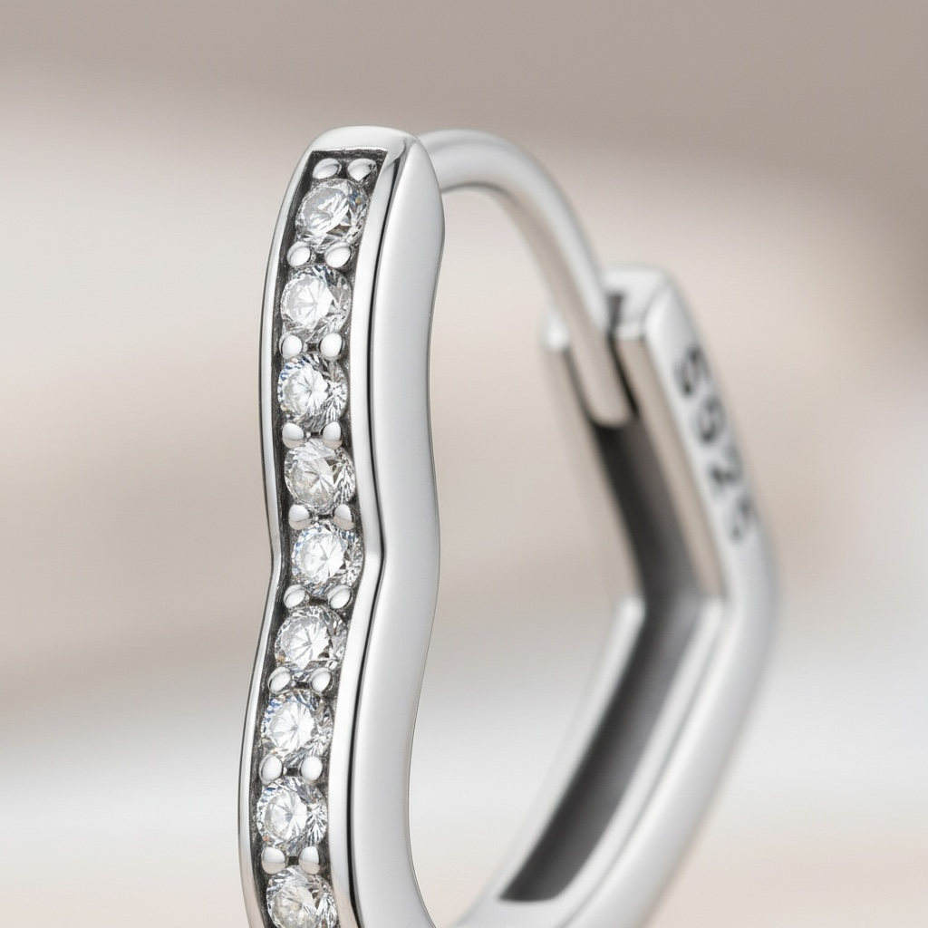 Dainty Heart Huggie Hoop Earrings | Gold & Silver Pavé Heart Huggies in Sterling Silver | CZ Heart Hoops | Tiny Everyday Jewelry