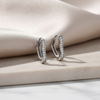 Dainty Heart Huggie Hoop Earrings | Gold & Silver Pavé Heart Huggies in Sterling Silver | CZ Heart Hoops | Tiny Everyday Jewelry