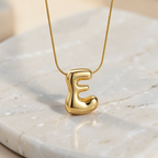 Bubble Initial Necklace | 3D Bubble Letter Necklace in 18K Gold | Balloon Initial Pendant | Gold Letter Necklace | Personalized Jewelry