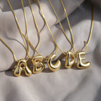 Bubble Initial Necklace | 3D Bubble Letter Necklace in 18K Gold | Balloon Initial Pendant | Gold Letter Necklace | Personalized Jewelry
