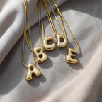 Bubble Initial Necklace | 3D Bubble Letter Necklace in 18K Gold | Balloon Initial Pendant | Gold Letter Necklace | Personalized Jewelry