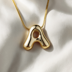 Bubble Initial Necklace | 3D Bubble Letter Necklace in 18K Gold | Balloon Initial Pendant | Gold Letter Necklace | Personalized Jewelry