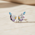 Painter’s Palette Earrings | Sterling Silver CZ Stud Earrings | Painting Earrings | Artist Jewelry Gift | Creative Gift for Art Lovers