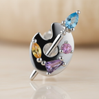 Painter’s Palette Earrings | Sterling Silver CZ Stud Earrings | Painting Earrings | Artist Jewelry Gift | Creative Gift for Art Lovers