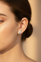 Painter’s Palette Earrings | Sterling Silver CZ Stud Earrings | Painting Earrings | Artist Jewelry Gift | Creative Gift for Art Lovers