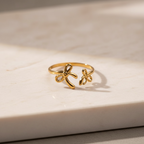 Gold Bow Ring Adjustable, 14K Gold Ribbon Bow Ring, Small Bow Ring, Coquette Jewelry, Delicate Romantic Gift for Her