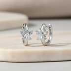 Paw Print Earrings - Dainty Pet Huggie Hoops, Sterling Silver Dog Cat Jewelry