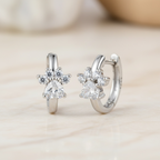 Paw Print Earrings - Dainty Pet Huggie Hoops, Sterling Silver Dog Cat Jewelry
