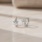 Paw Print Earrings - Dainty Pet Huggie Hoops, Sterling Silver Dog Cat Jewelry