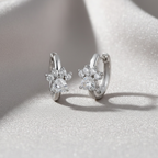 Paw Print Earrings - Dainty Pet Huggie Hoops, Sterling Silver Dog Cat Jewelry