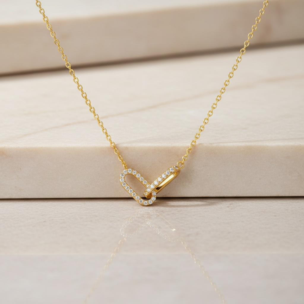 Interlocking Diamond Necklace | Dainty Gold Pendant Necklace for Meaningful Gifts