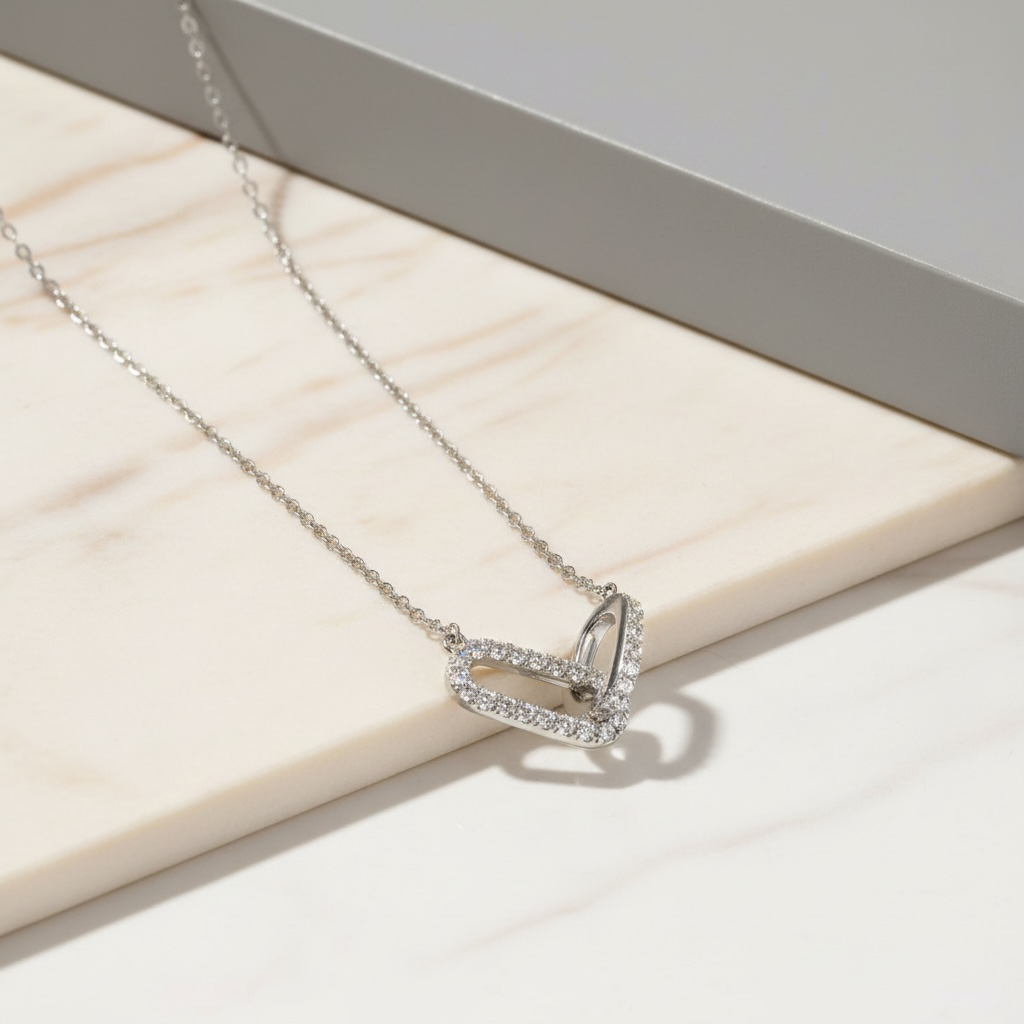 Interlocking Oval Necklace, Family Necklace, Dainty Jewelry, Gift for Bride, Sister Jewelry, 14k Gold Necklace