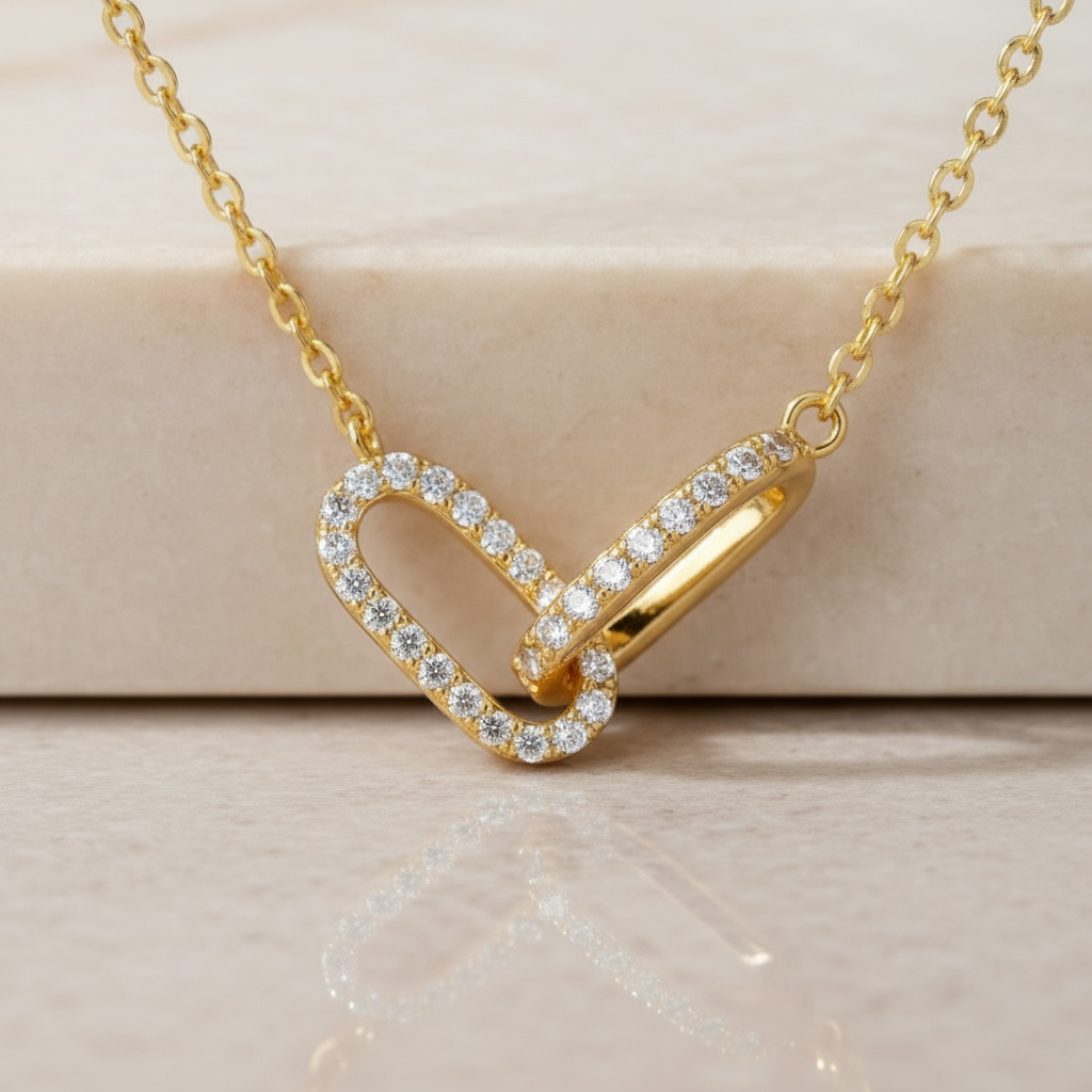 Interlocking Diamond Necklace | Dainty Gold Pendant Necklace for Meaningful Gifts