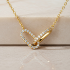 Interlocking Diamond Necklace | Dainty Gold Pendant Necklace for Meaningful Gifts