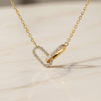 Interlocking Diamond Necklace | Dainty Gold Pendant Necklace for Meaningful Gifts