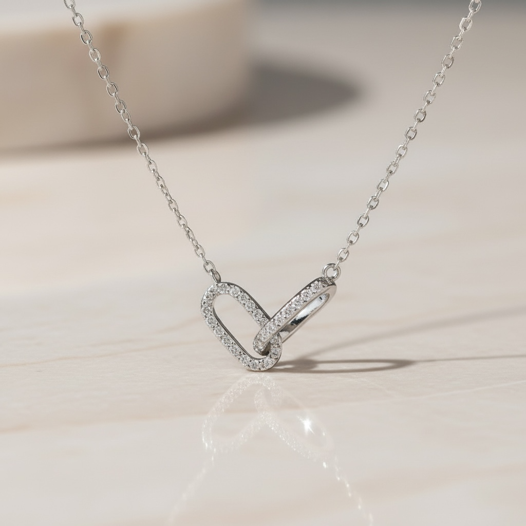Interlocking Diamond Necklace | Dainty Gold Pendant Necklace for Meaningful Gifts