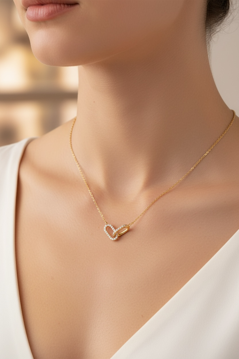 Interlocking Oval Necklace, Family Necklace, Dainty Jewelry, Gift for Bride, Sister Jewelry, 14k Gold Necklace