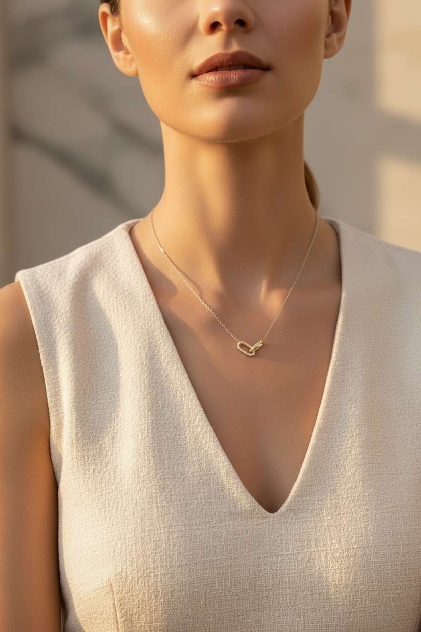 Interlocking Diamond Necklace | Dainty Gold Pendant Necklace for Meaningful Gifts