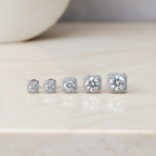 Iced Out Moissanite Studs – Square 925 Silver Earrings, Passes Diamond Test