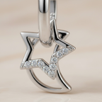 Mismatched Star Earrings – Celestial Sun & Moon Huggie Hoops, Dainty Starburst Earrings, Sterling Silver Gift for Her