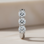 Moissanite Hoops – Diamond Huggie Hoop Earrings, 925 Silver Dainty Huggie Hoops, U Shape Diamond Hoops