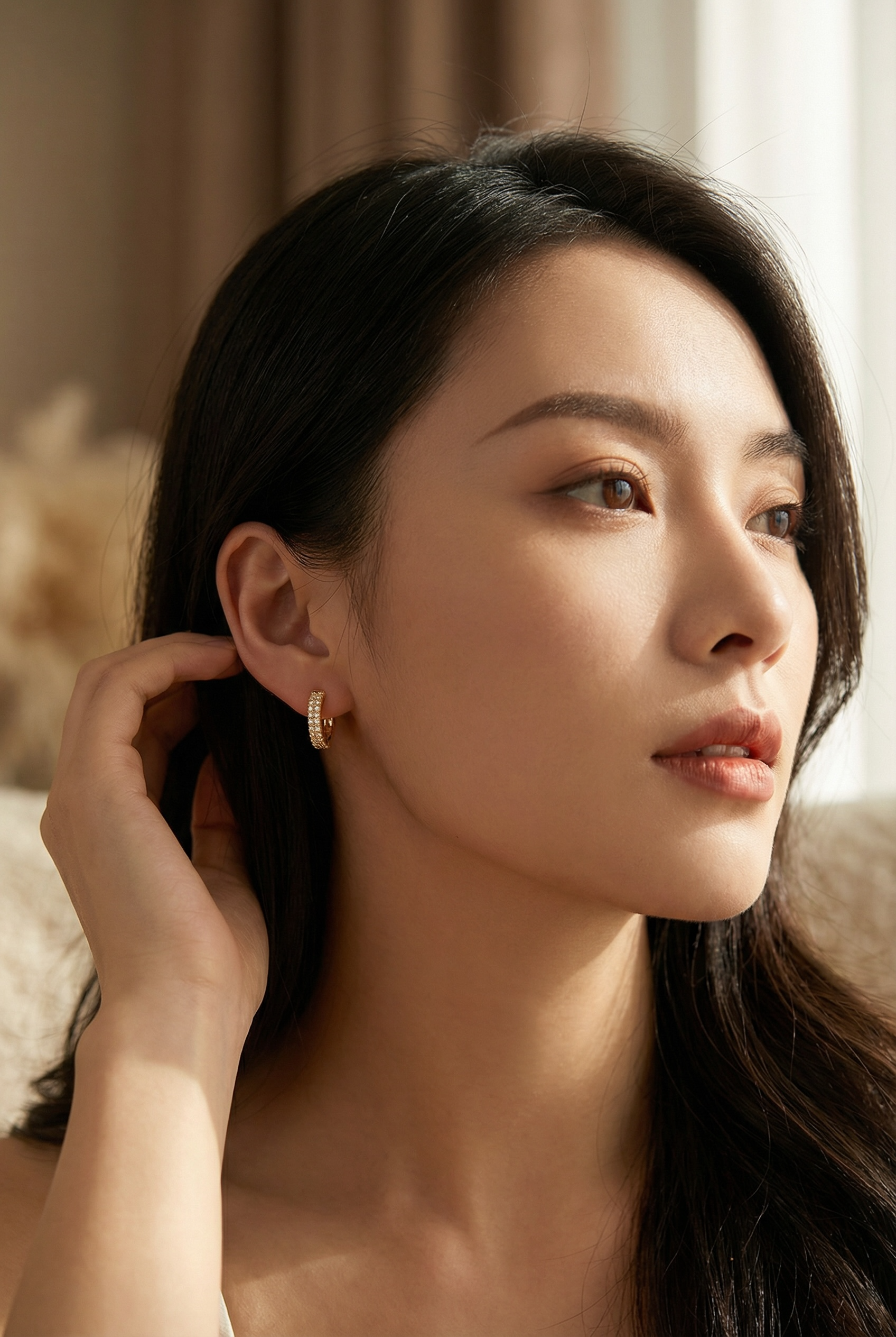 Pavé Huggie Hoop Earrings | Small Gold & Silver Hoops in Sterling Silver | CZ Diamond Huggies | Tiny Minimalist Everyday Hoops