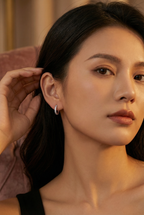 Pavé Huggie Hoop Earrings | Small Gold & Silver Hoops in Sterling Silver | CZ Diamond Huggies | Tiny Minimalist Everyday Hoops