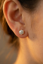 Moissanite Stud Earrings: White Gold Sterling Silver, GRA Certified
