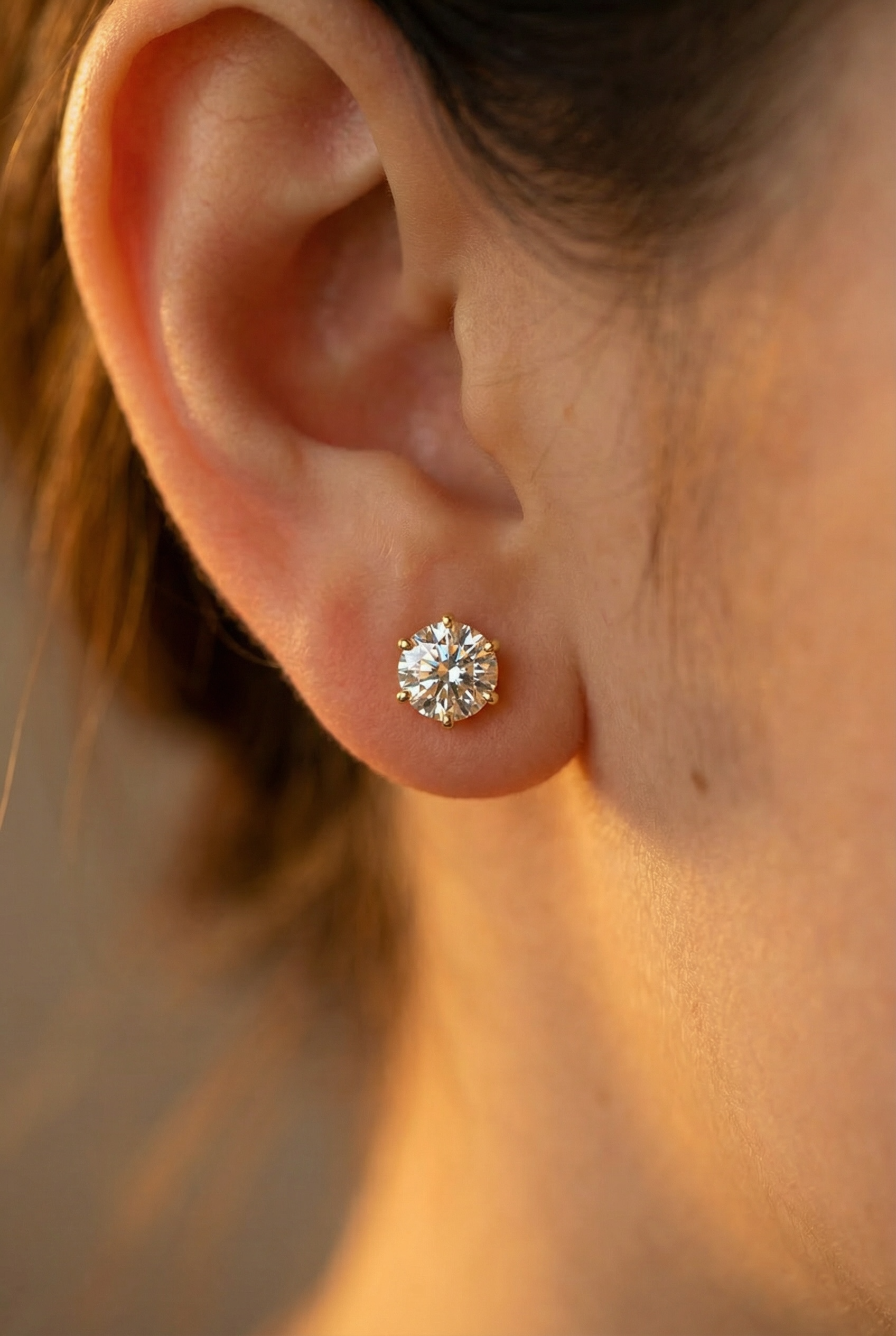 Moissanite Stud Earrings: White Gold Sterling Silver, GRA Certified