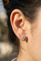 Moissanite Stud Earrings: White Gold Sterling Silver, GRA Certified