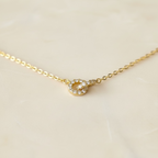 Interlocking Circle Necklace: Sterling Silver Filled Double Ring Pendant