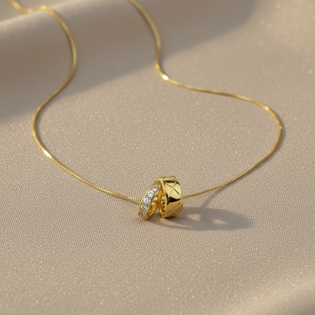 Double Ring Necklace • Engagement Ring Keeper Holder • Couple Gift • Anniversary Jewelry
