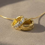 Double Ring Necklace • Engagement Ring Keeper Holder • Couple Gift • Anniversary Jewelry